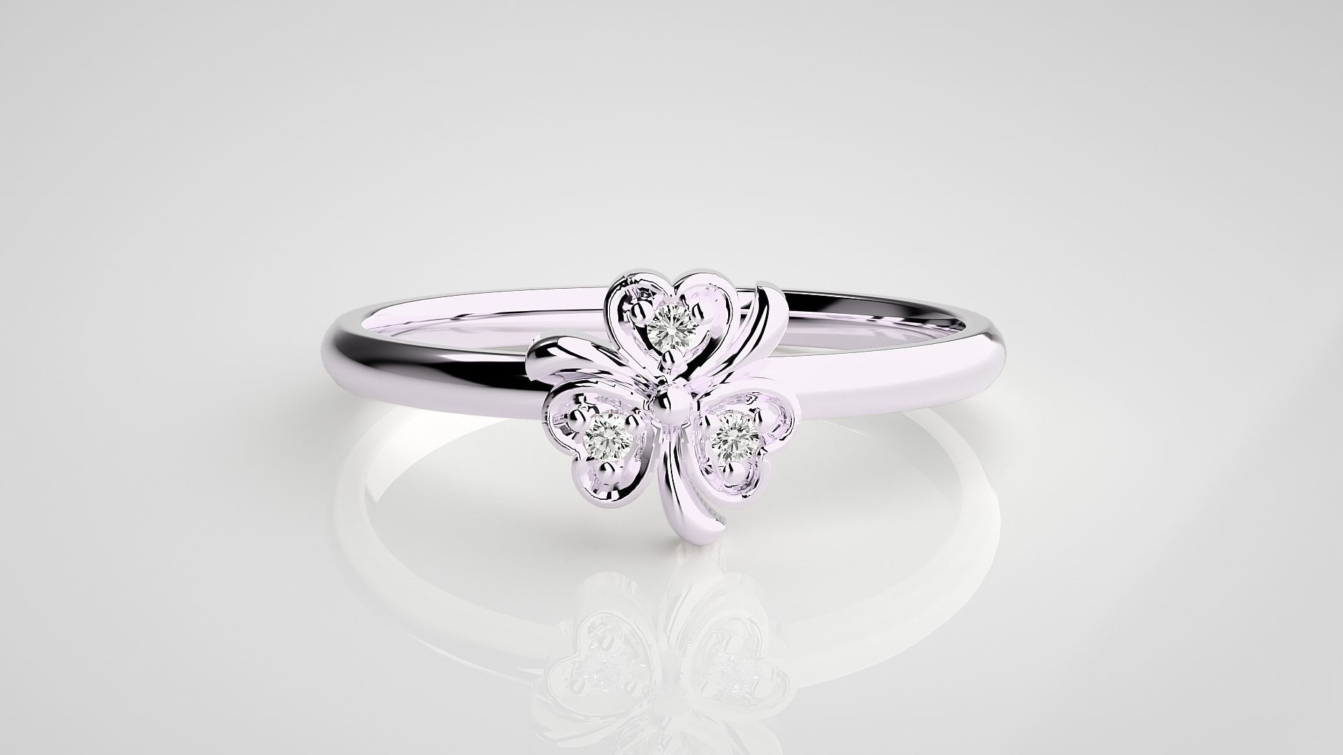 Flower Ultra light wt minimalist Women Ring 3dm stl renders 3D print model_10