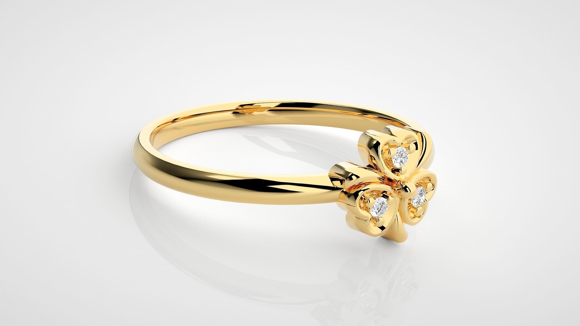 Flower Ultra light wt minimalist Women Ring 3dm stl renders 3D print model_20