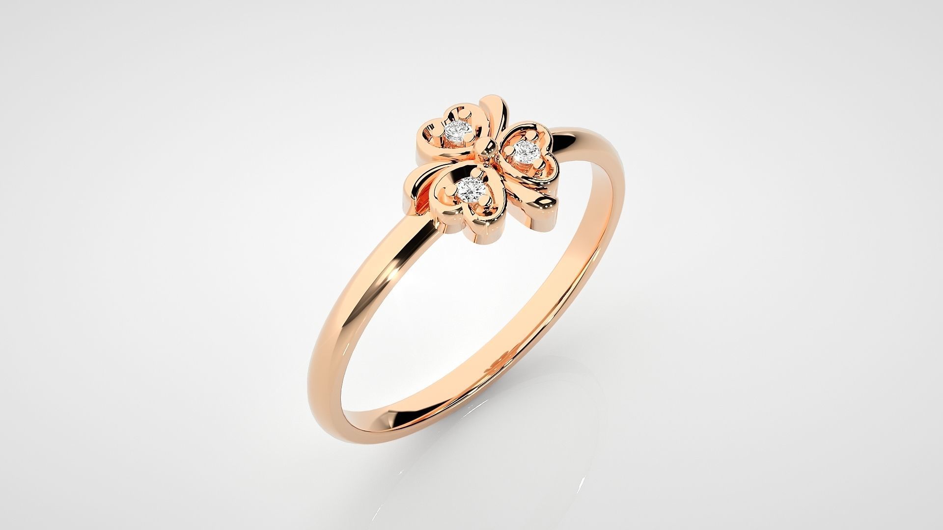 Flower Ultra light wt minimalist Women Ring 3dm stl renders 3D print model_2