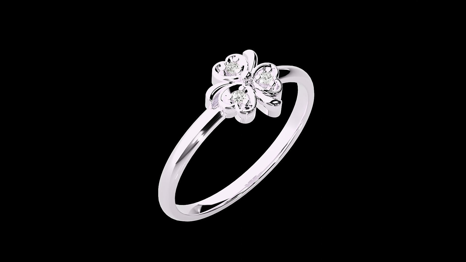 Flower Ultra light wt minimalist Women Ring 3dm stl renders 3D print model_17