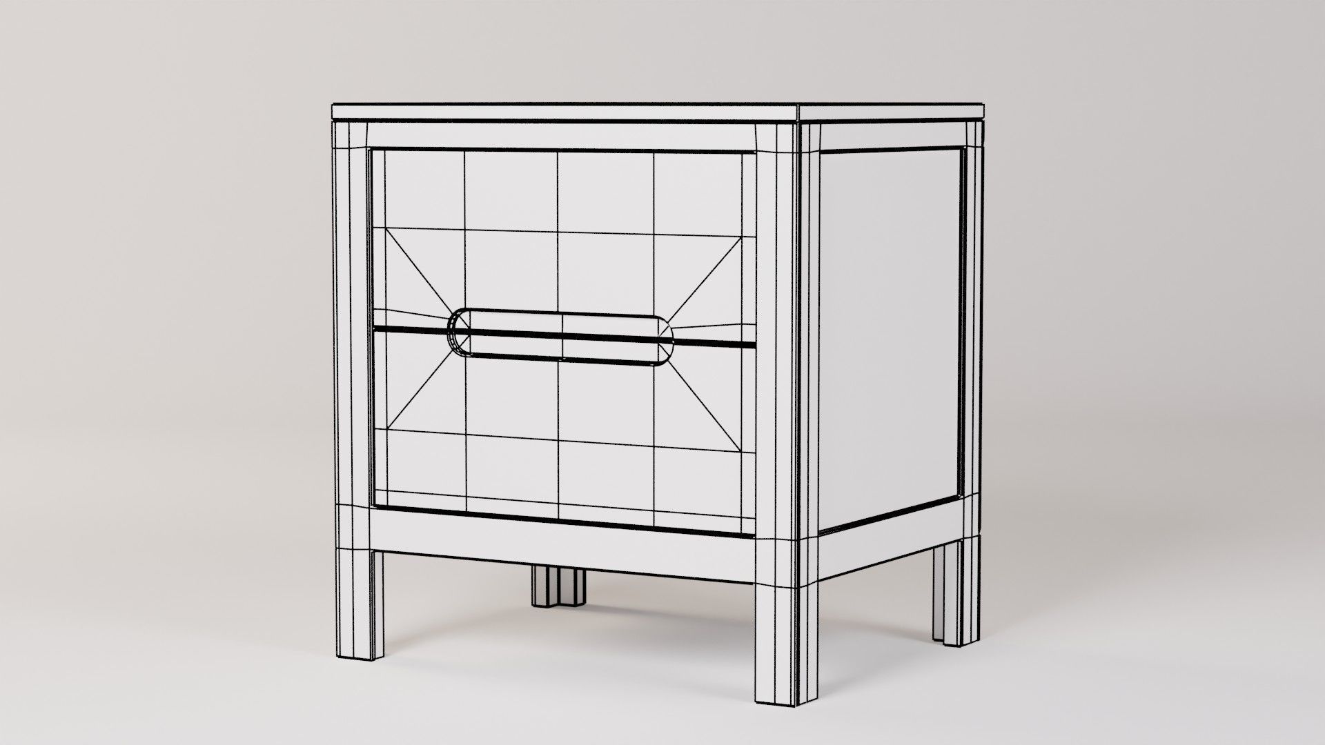 XF Bedside Table 47x37x50 Low-poly 3D model_4