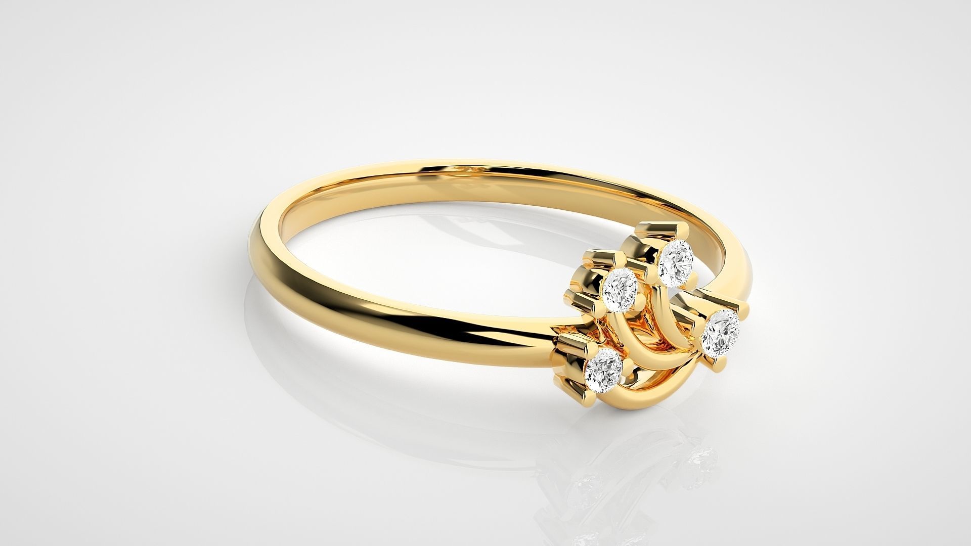 Ultra light wt minimalist Women Ring 3dm stl renders 3D print model_20