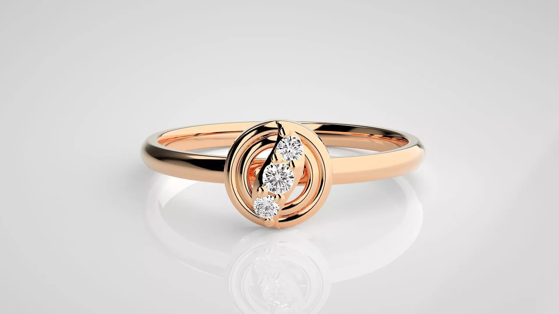 Circular Ultra light wt minimalist Women Ring 3dm stl renders 3D print model