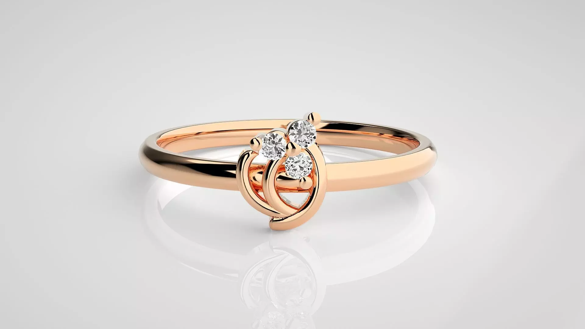 Ultra light wt minimalist Women Ring 3dm stl renders 3D print model_0