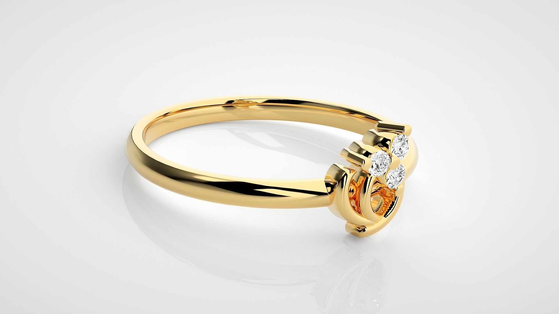 Ultra light wt minimalist Women Ring 3dm stl renders 3D print model_20