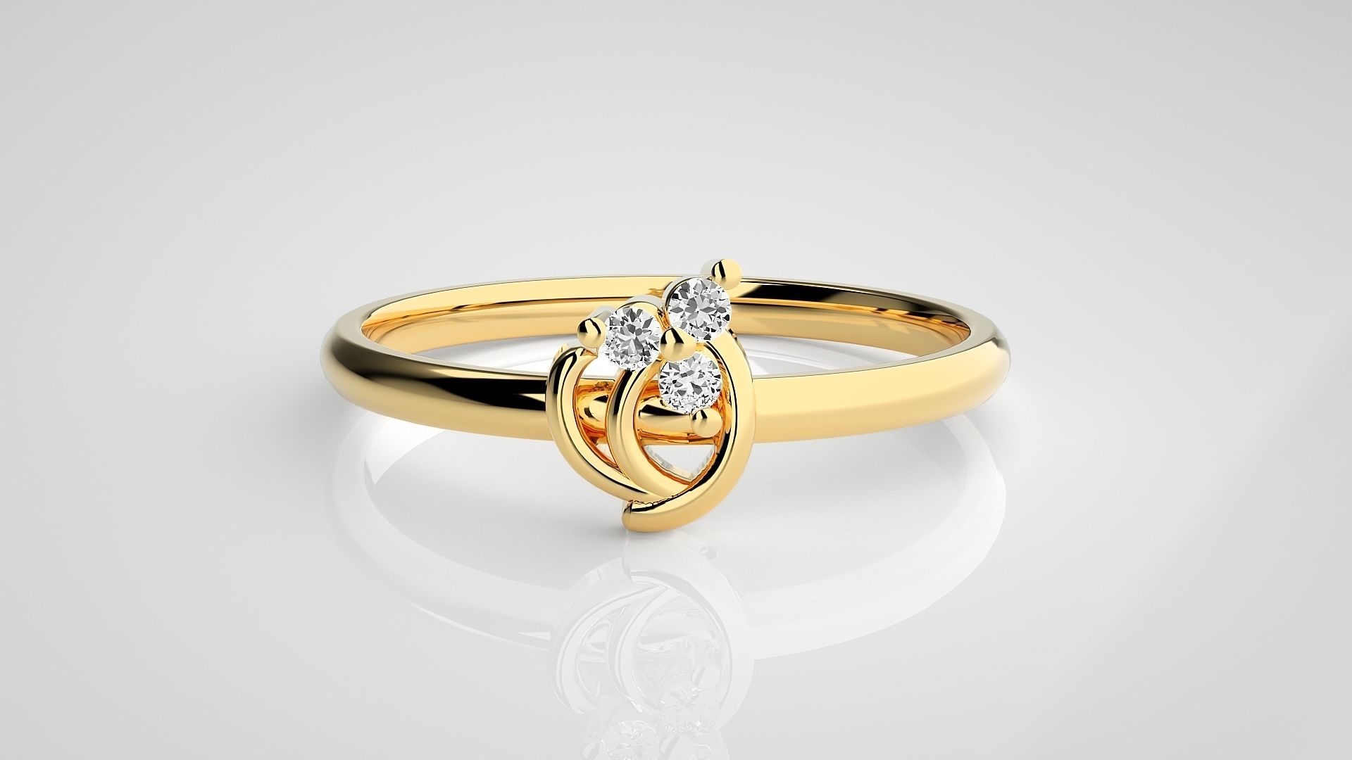 Ultra light wt minimalist Women Ring 3dm stl renders 3D print model_19