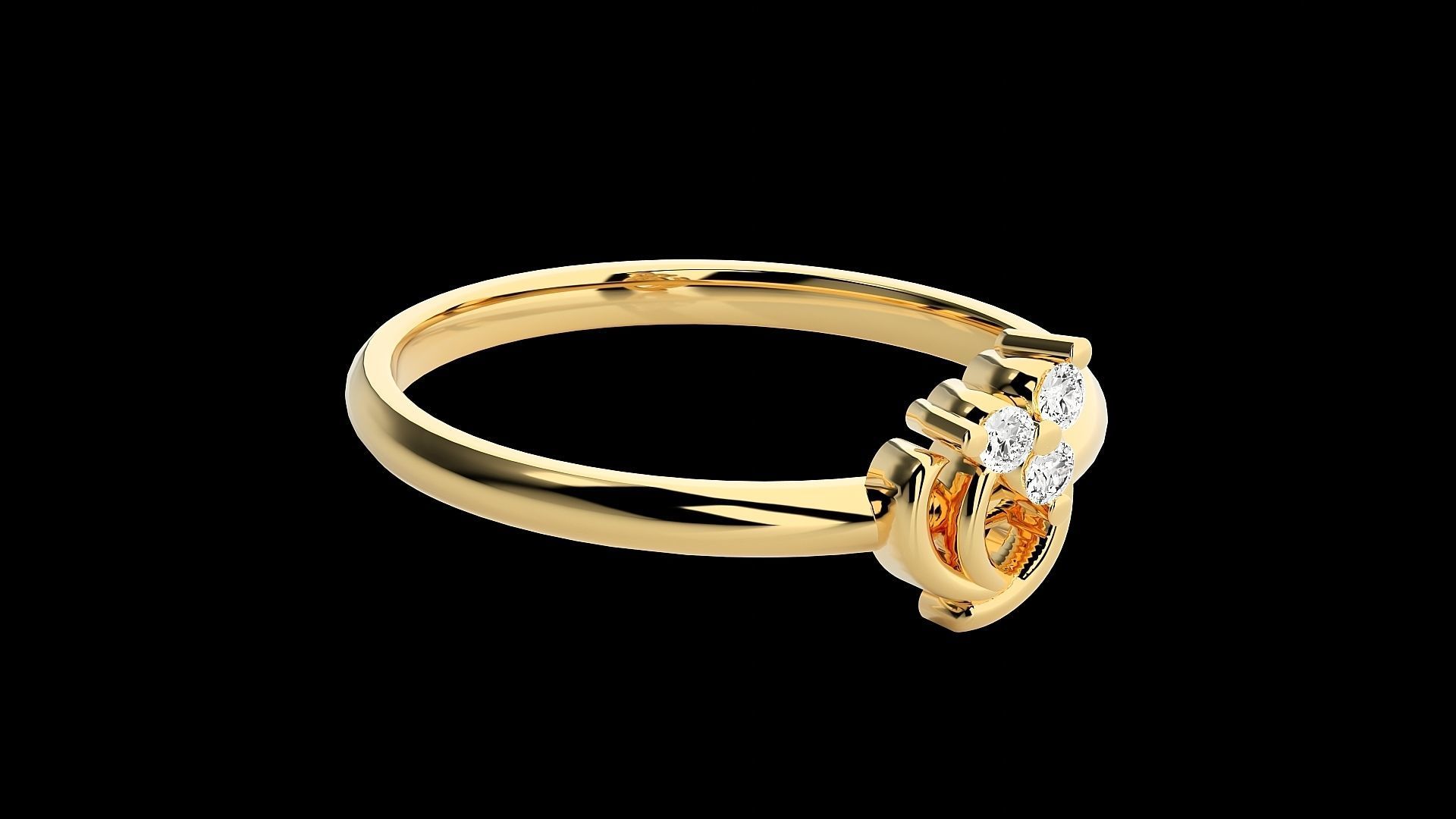 Ultra light wt minimalist Women Ring 3dm stl renders 3D print model_25