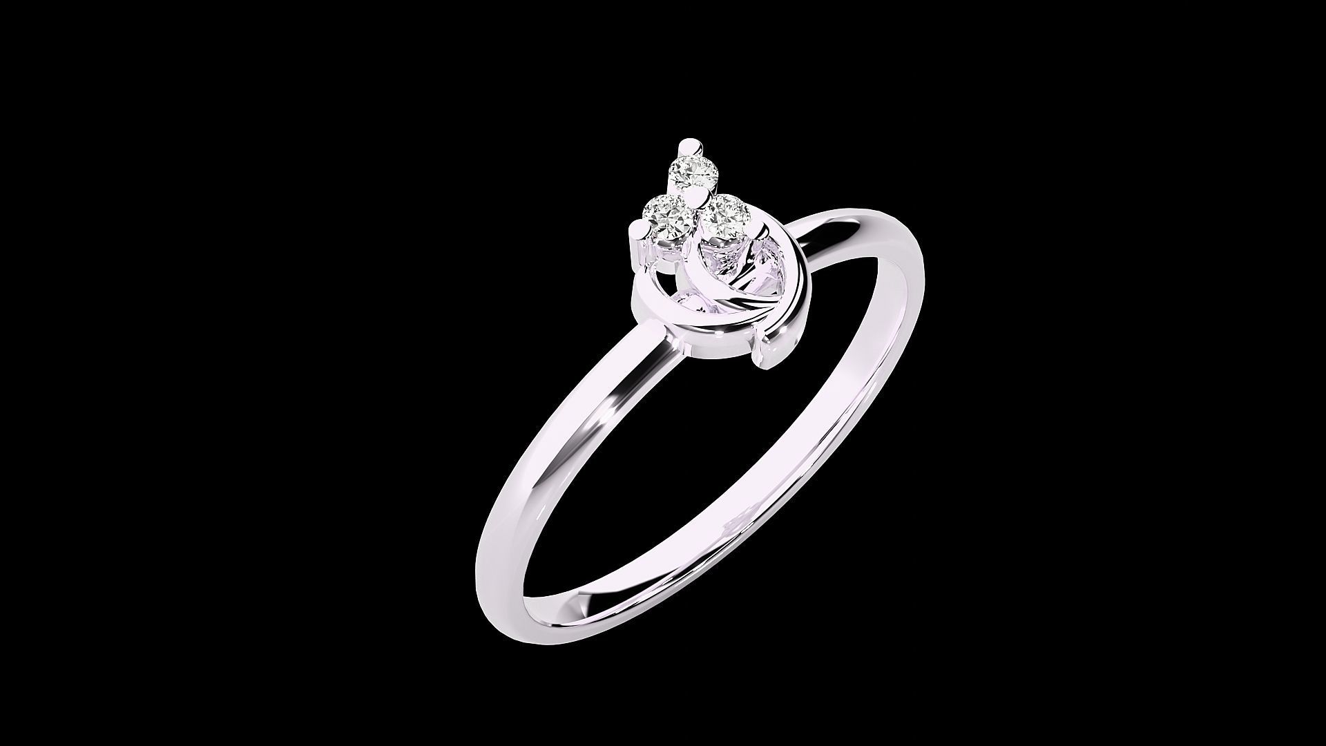 Ultra light wt minimalist Women Ring 3dm stl renders 3D print model_17