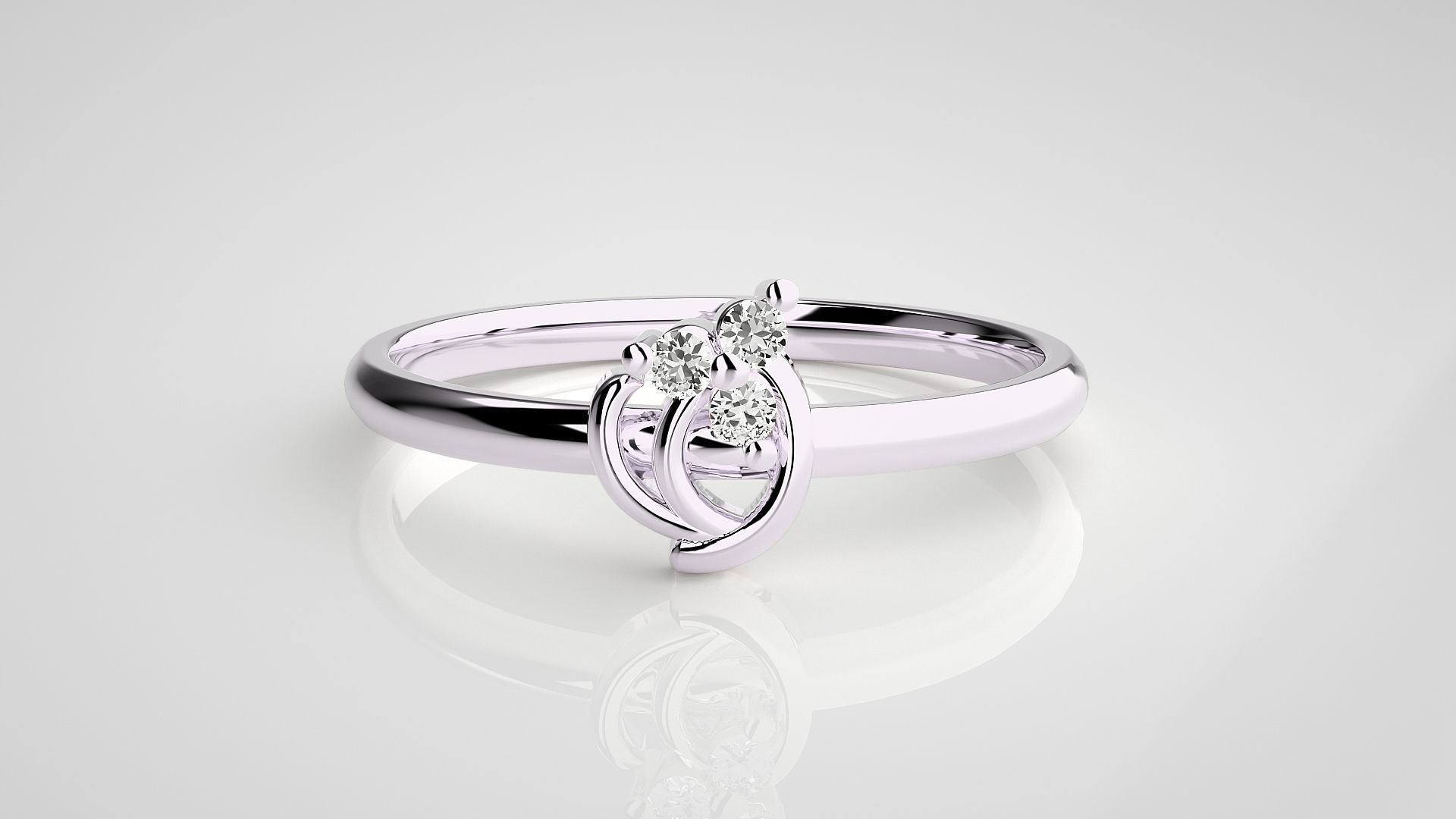 Ultra light wt minimalist Women Ring 3dm stl renders 3D print model_10