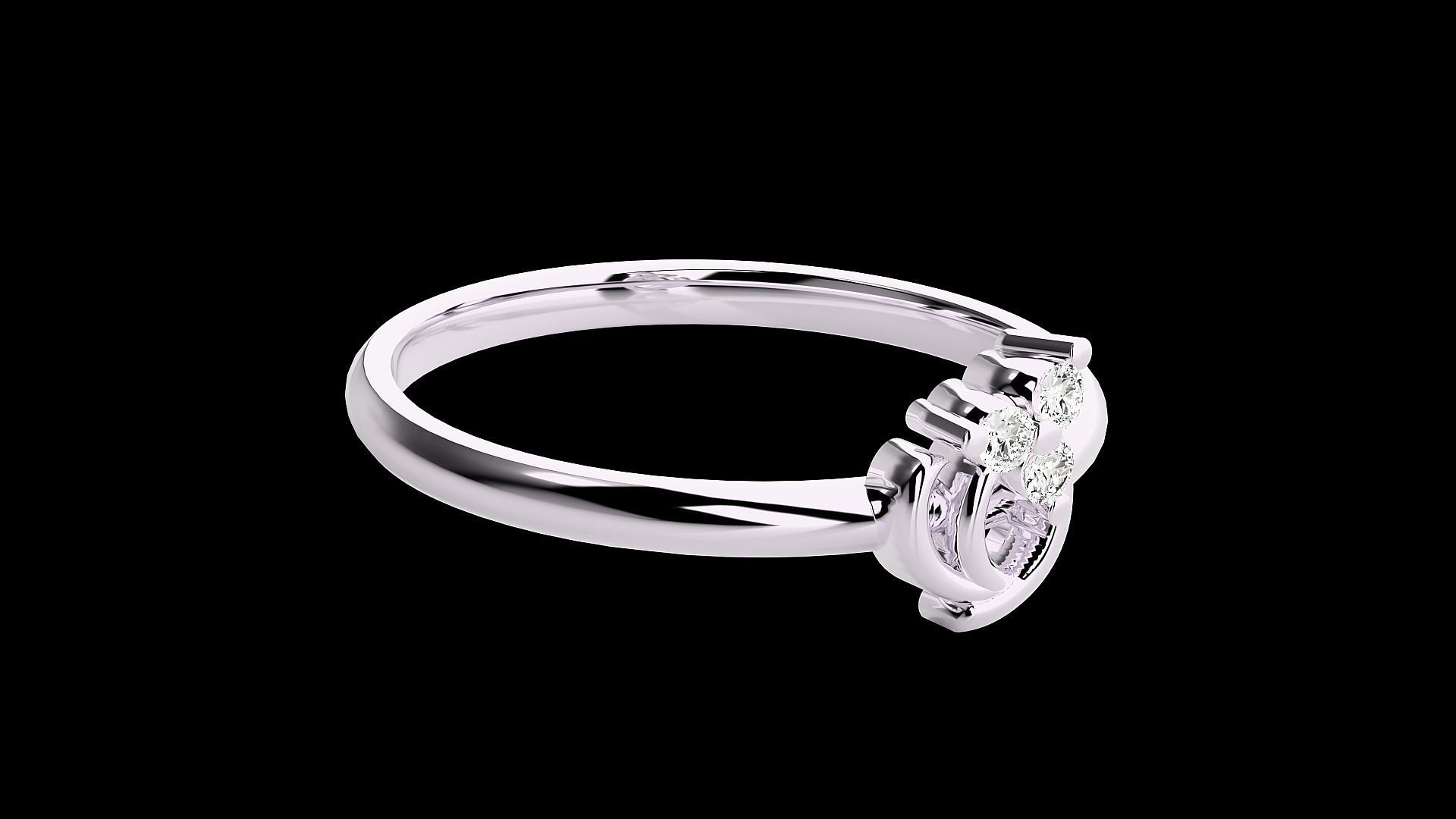 Ultra light wt minimalist Women Ring 3dm stl renders 3D print model_16