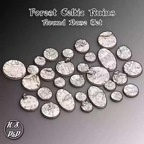 FOREST CELTIC RUINS - ROUND BASE SET