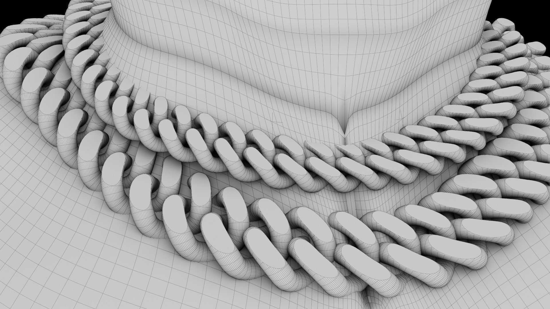 Avatar wearing sunglasses and chain necklace 3D model_10