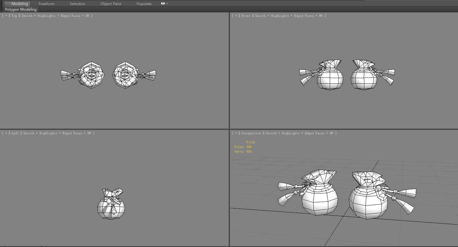 cartoon lucky bags Low-poly 3D model_5