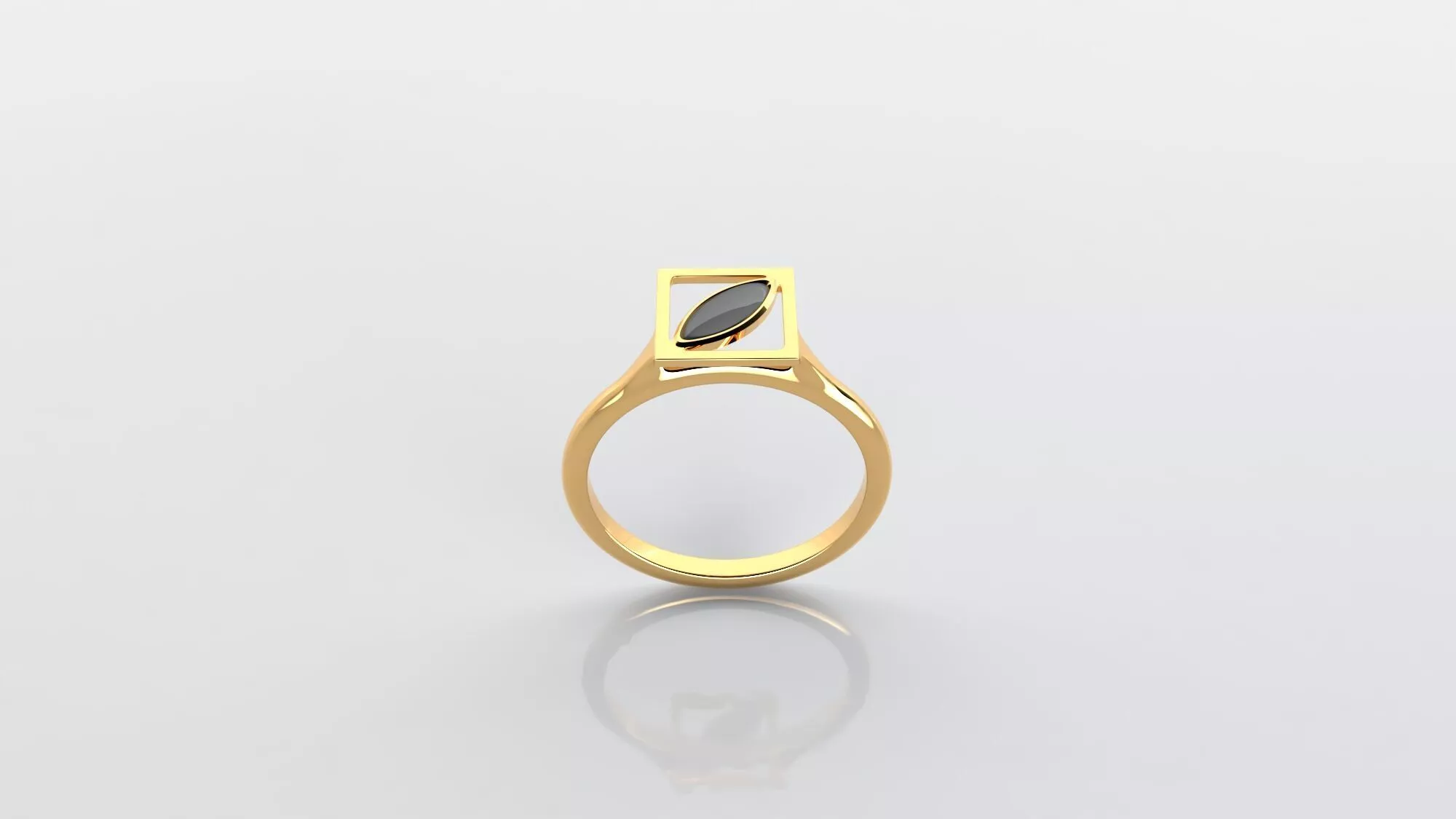 3D printable Ring 001 Golden ring black pearl and STL files Free 3D print model