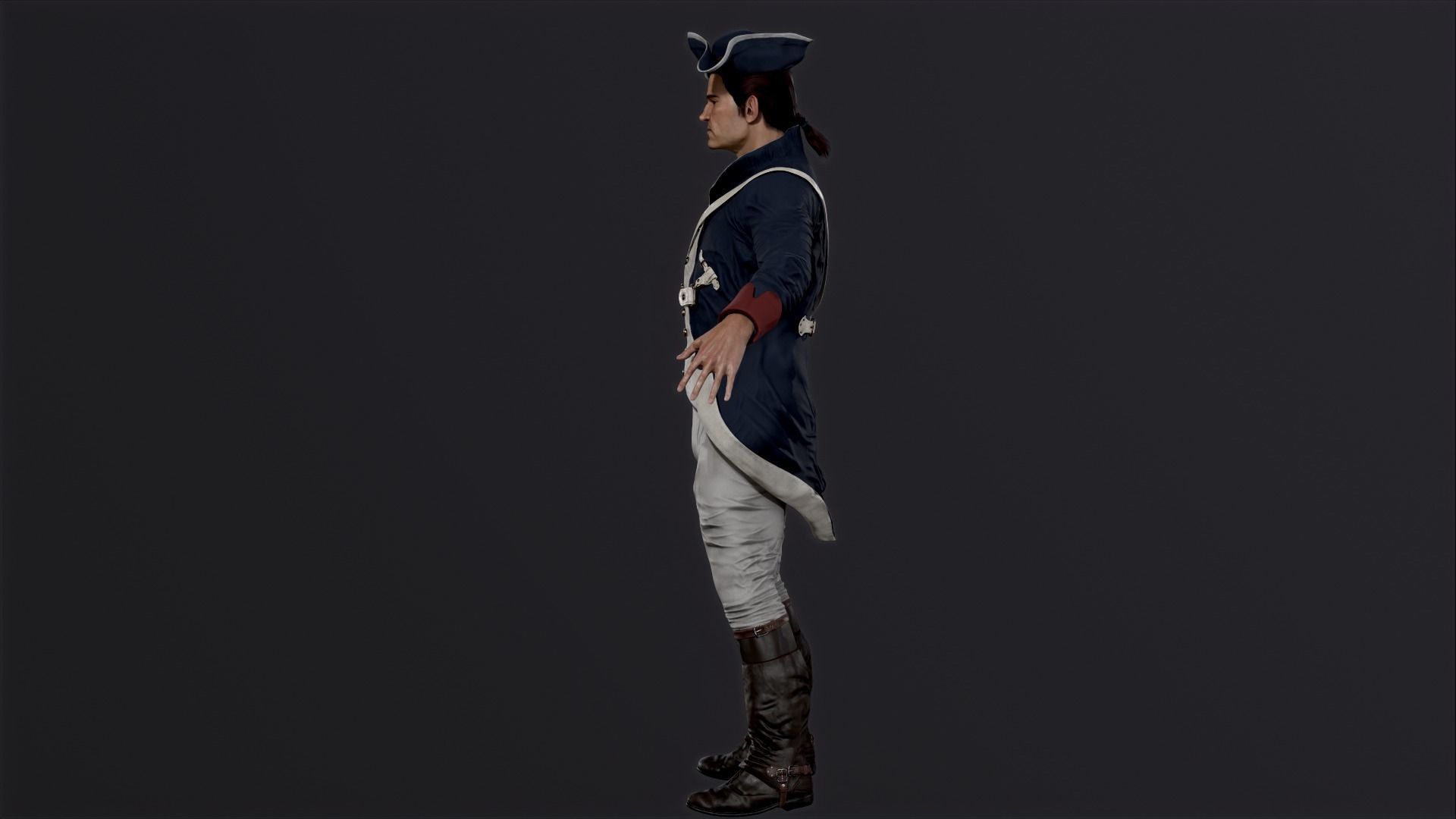 American soldier Low-poly 3D model_9