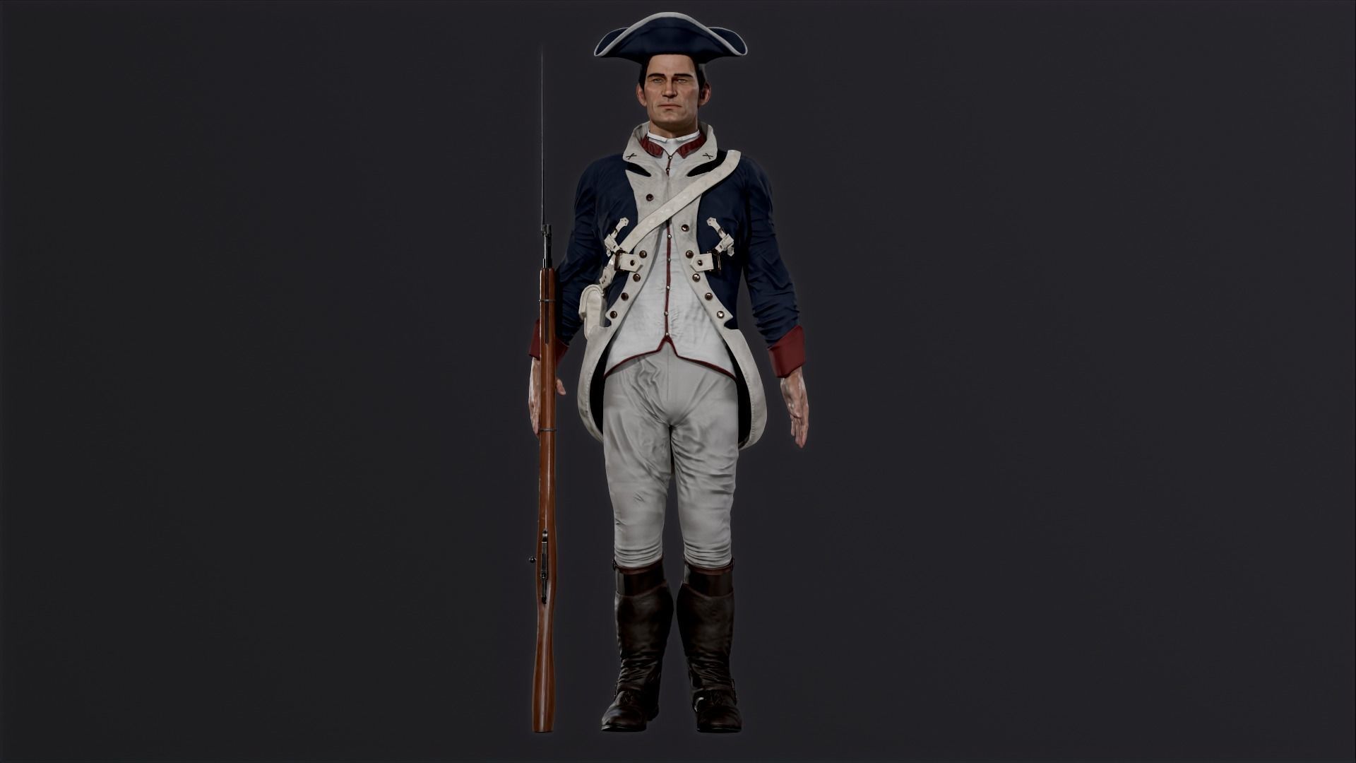 American soldier Low-poly 3D model_20