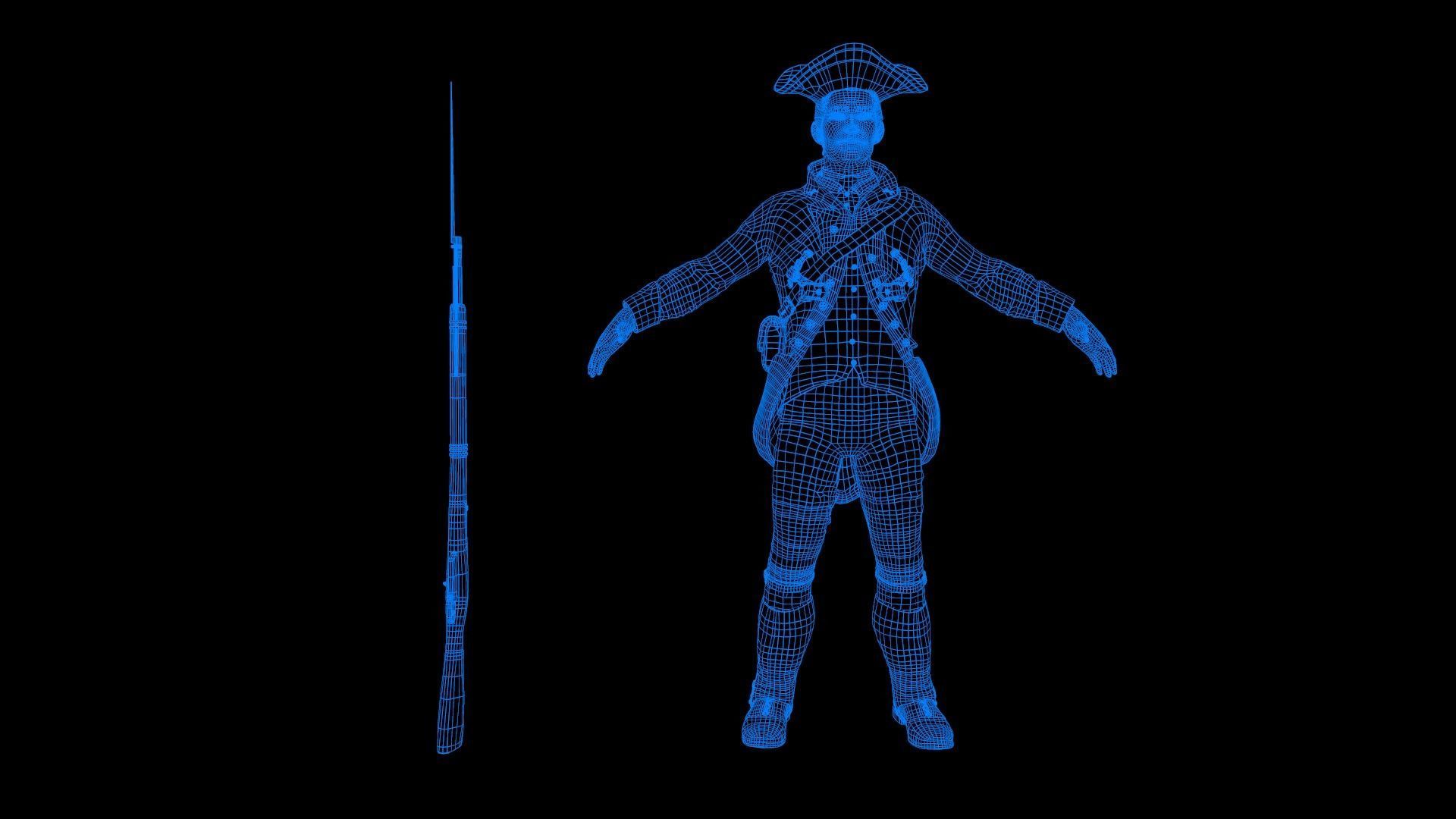 American soldier Low-poly 3D model_24