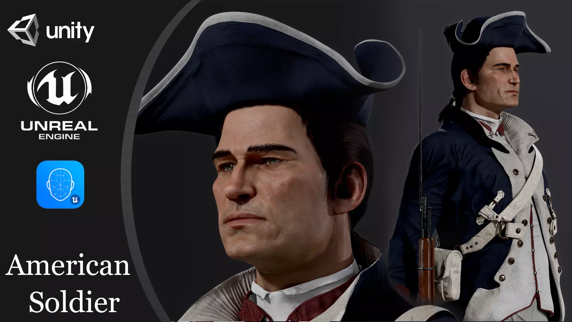 American soldier Low-poly 3D model_0