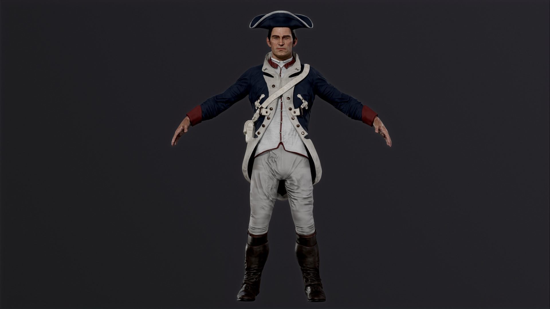 American soldier Low-poly 3D model_6