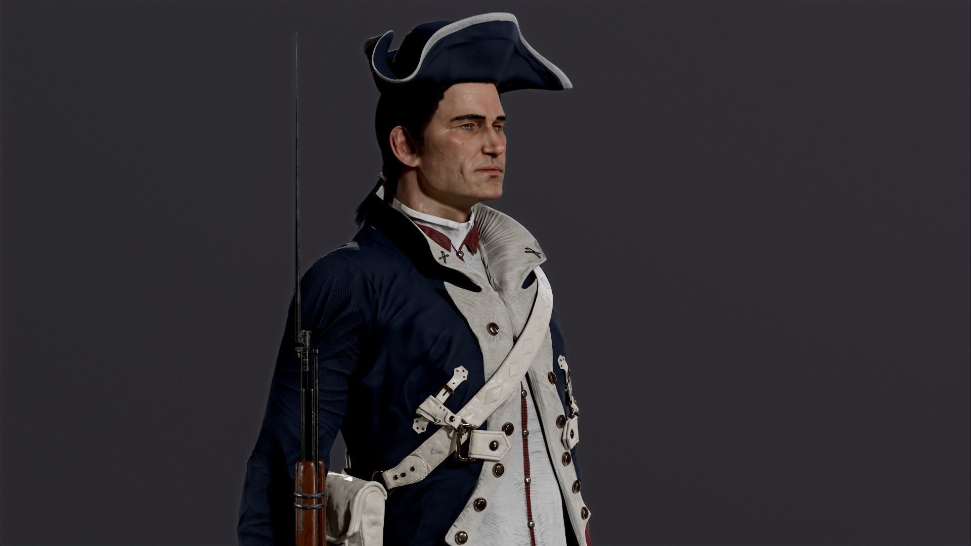 American soldier Low-poly 3D model_3