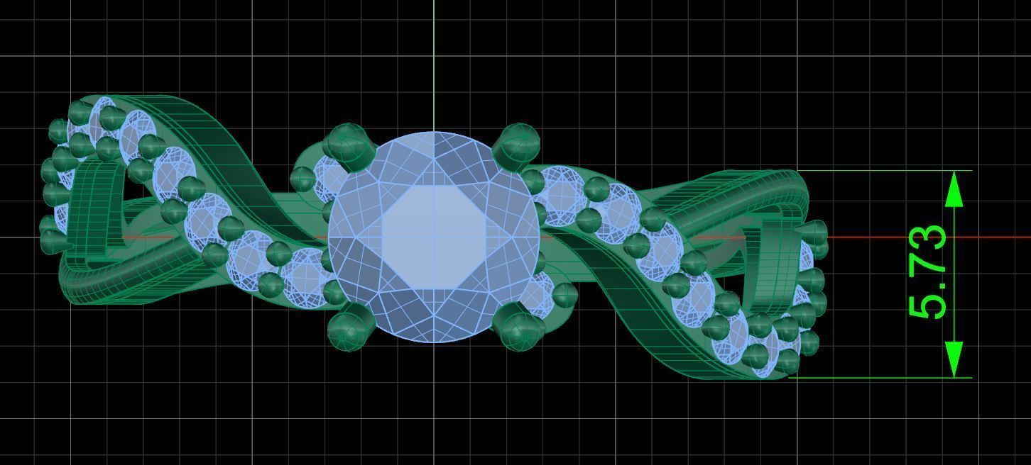 Solitaire ring 3D print model_4