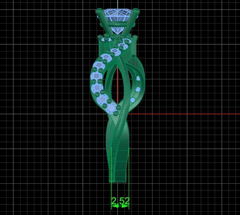 Solitaire ring 3D print model_5