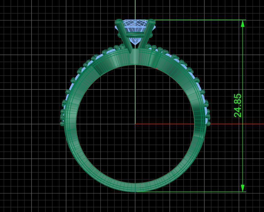 Solitaire ring 3D print model_3