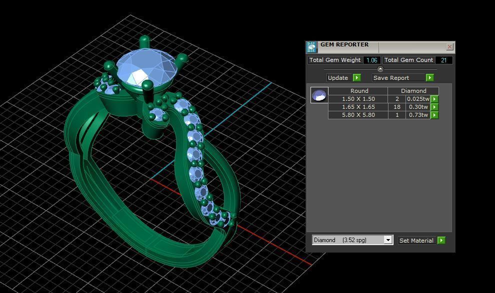 Solitaire ring 3D print model_6