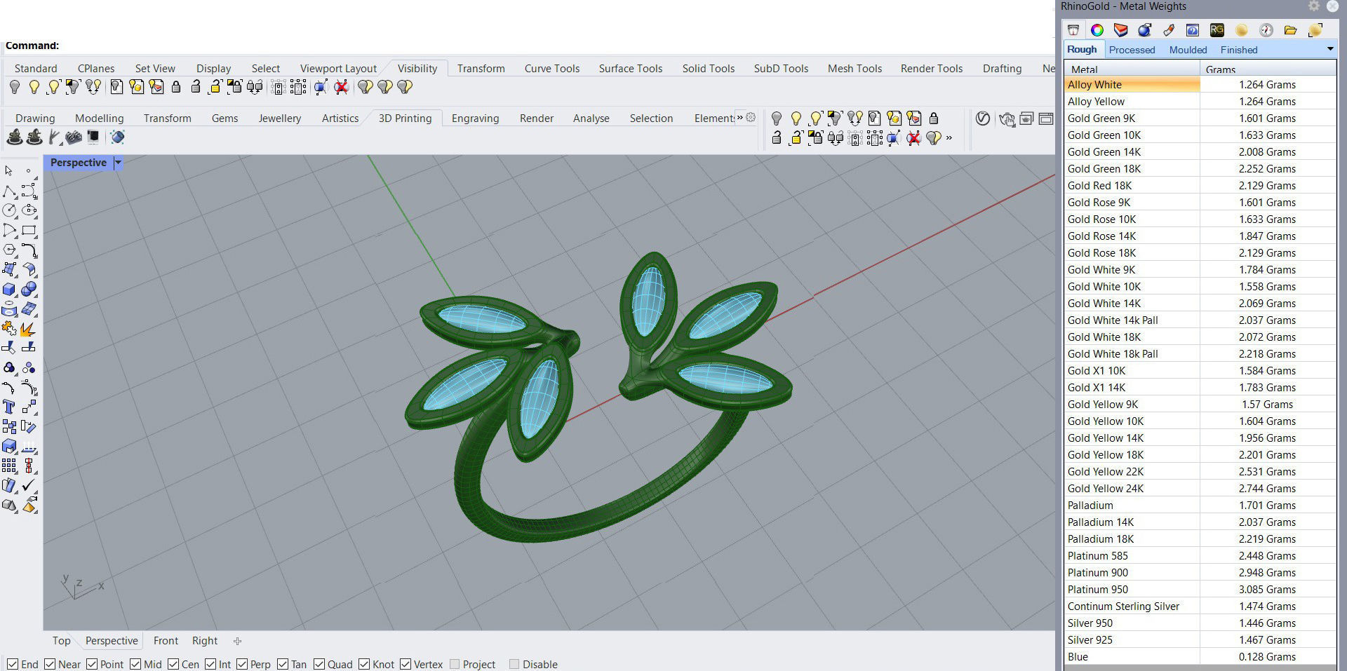 3D printable Ring 001 from Golden ring black pearl and STL files 3D print model_6