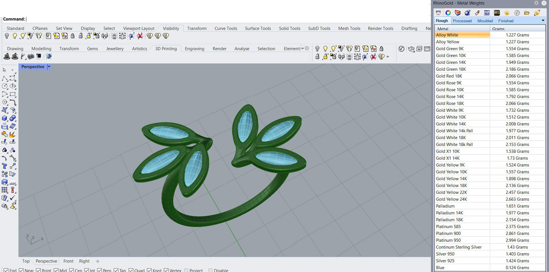 3D printable Ring 001 from Golden ring black pearl and STL files 3D print model_4