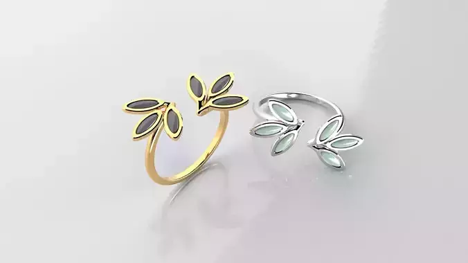 3D printable Ring 001 from Golden ring black pearl and STL files 3D print model