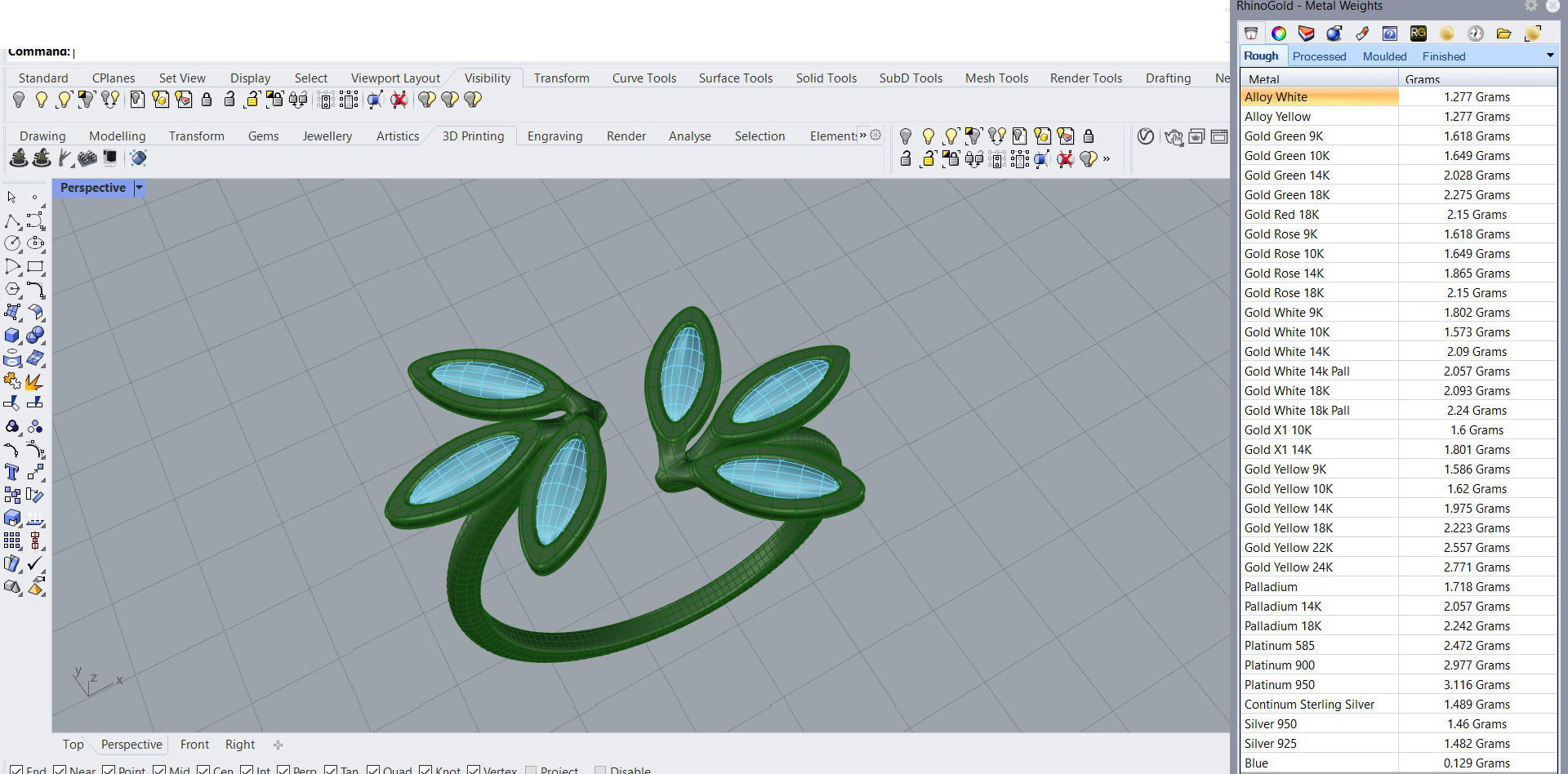 3D printable Ring 001 from Golden ring black pearl and STL files 3D print model_7