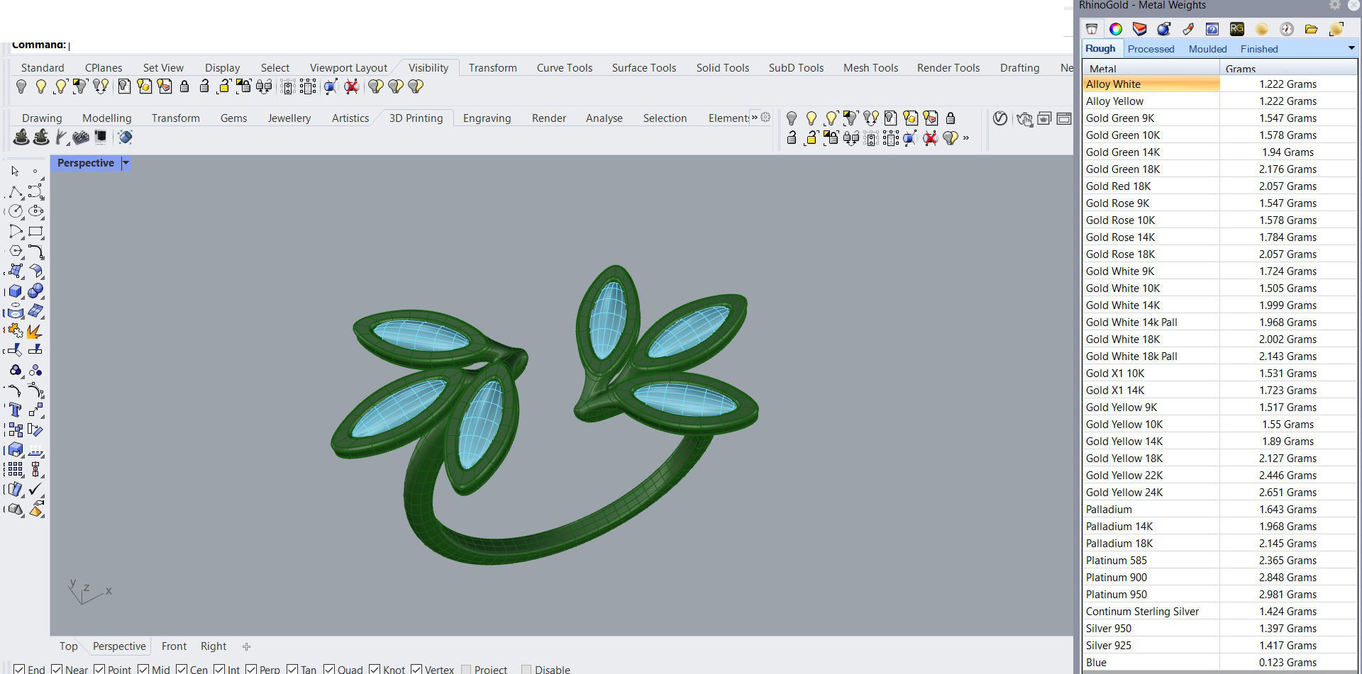3D printable Ring 001 from Golden ring black pearl and STL files 3D print model_3