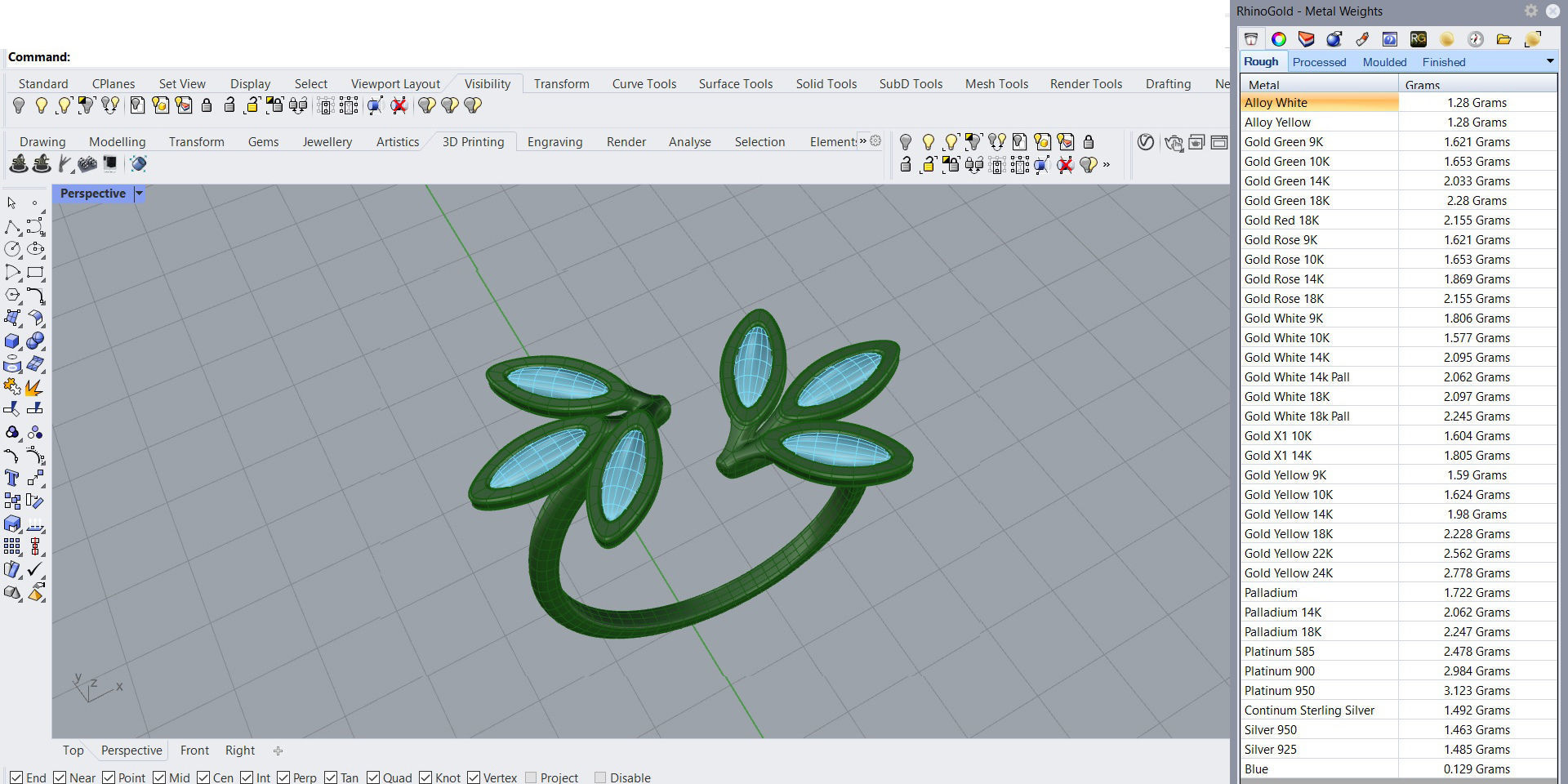 3D printable Ring 001 from Golden ring black pearl and STL files 3D print model_5