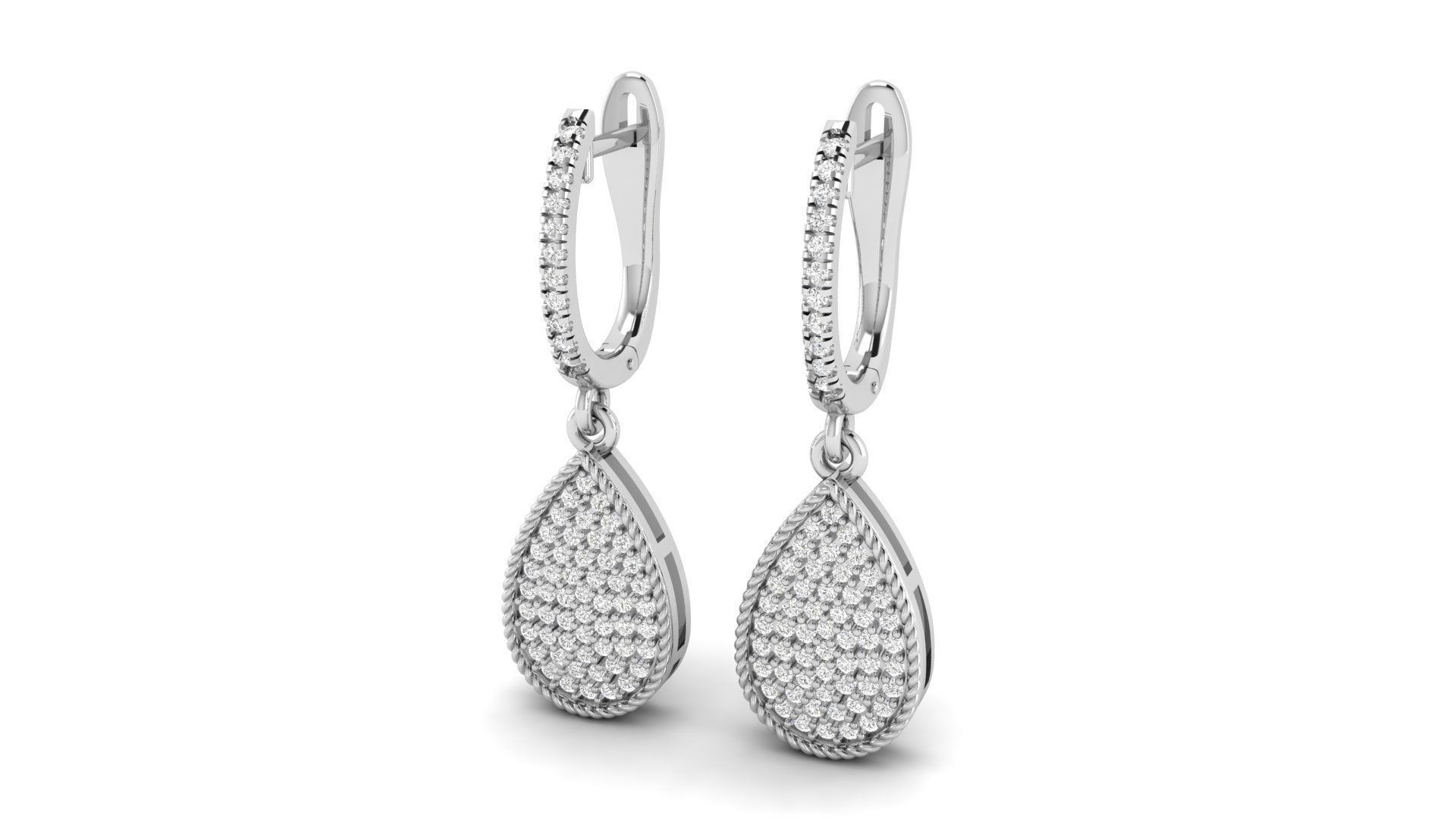 Pear Shape Drop Clip Earrings  3D print model_4