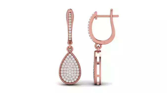 Pear Shape Drop Clip Earrings 