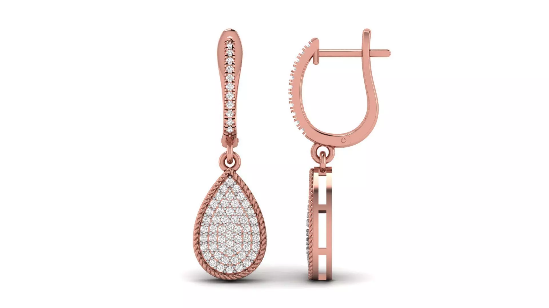 Pear Shape Drop Clip Earrings  3D print model_0