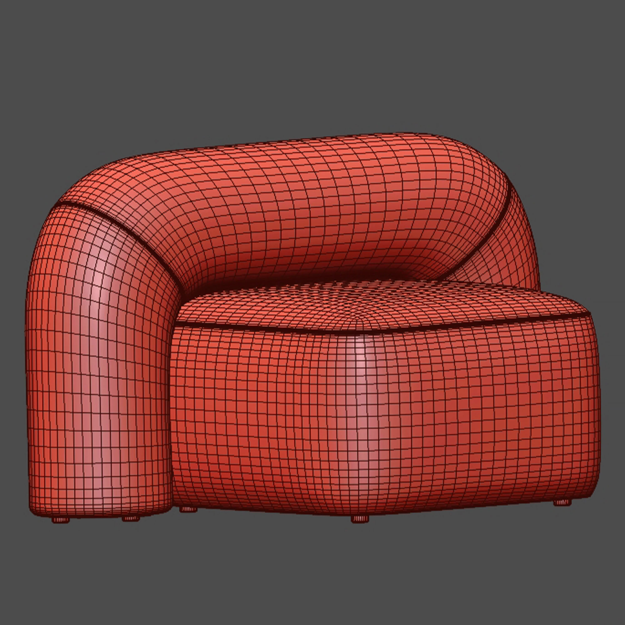 Artu Moss armchair 3D model_2