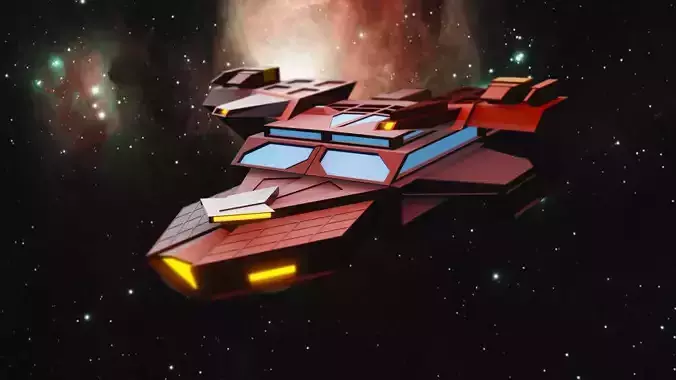 Low poly Battle spaceship model free blender Free low-poly 3D model