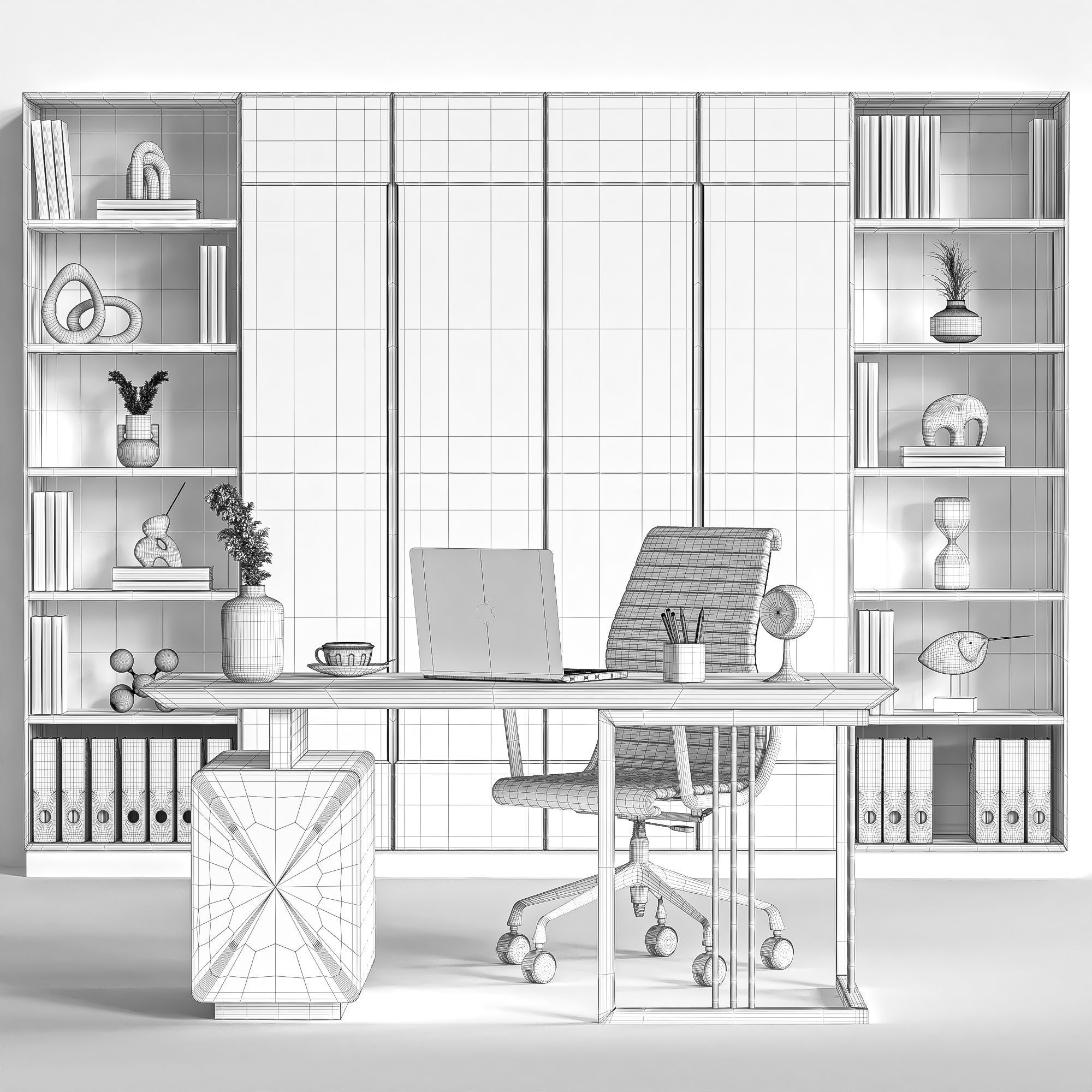 Workplace 01 3D model_5