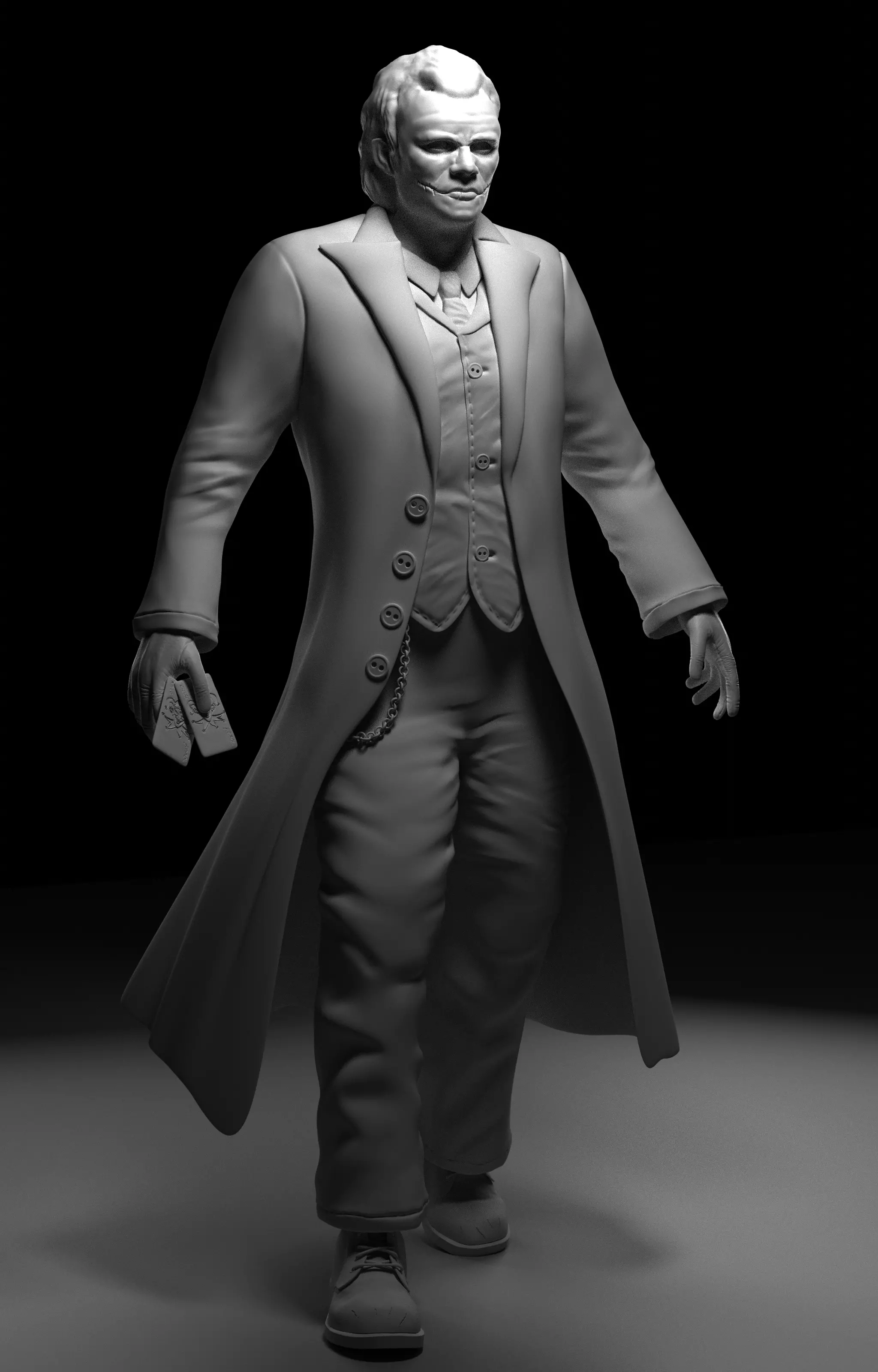 Joker model man in coat 3D model_0