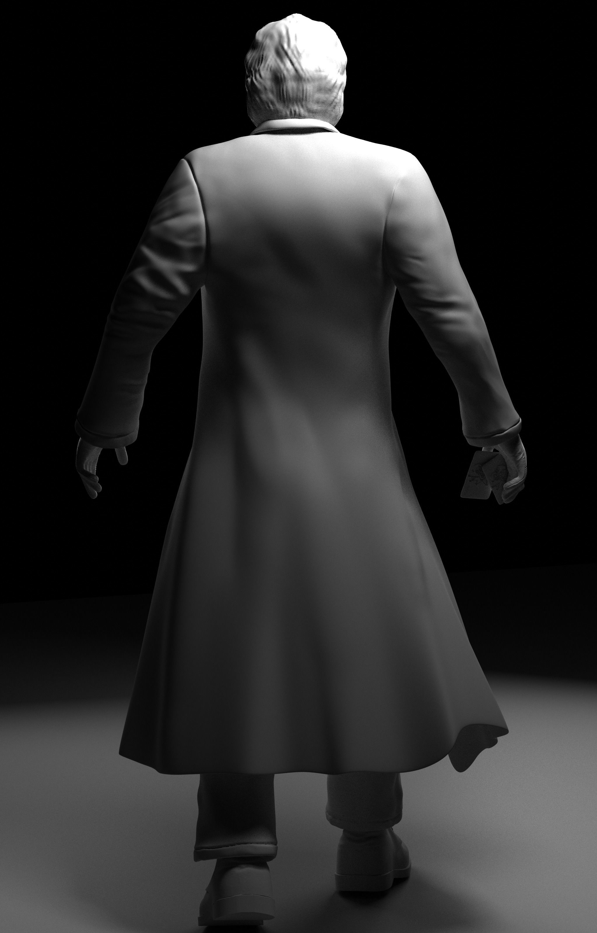 Joker model man in coat 3D model_3