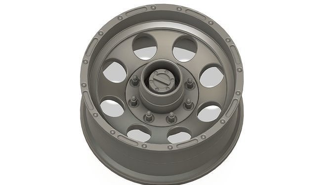 3d printable truck wheel with tire - Hi poly 3D print model