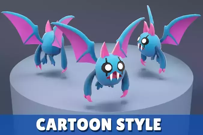 Cartoon Characters - Medium Spiderbat Warrior Low-poly 3D model