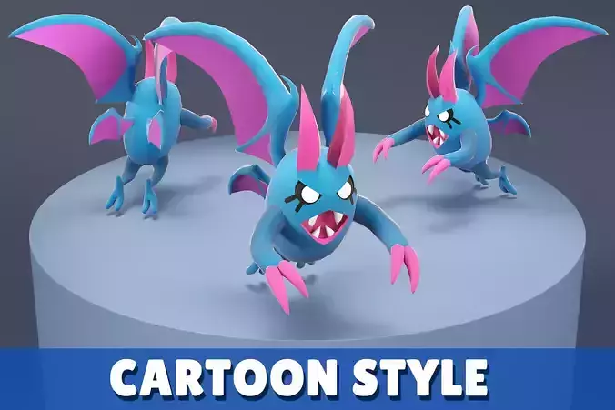 Cartoon Characters - Big Spiderbat Warrior Low-poly 3D model