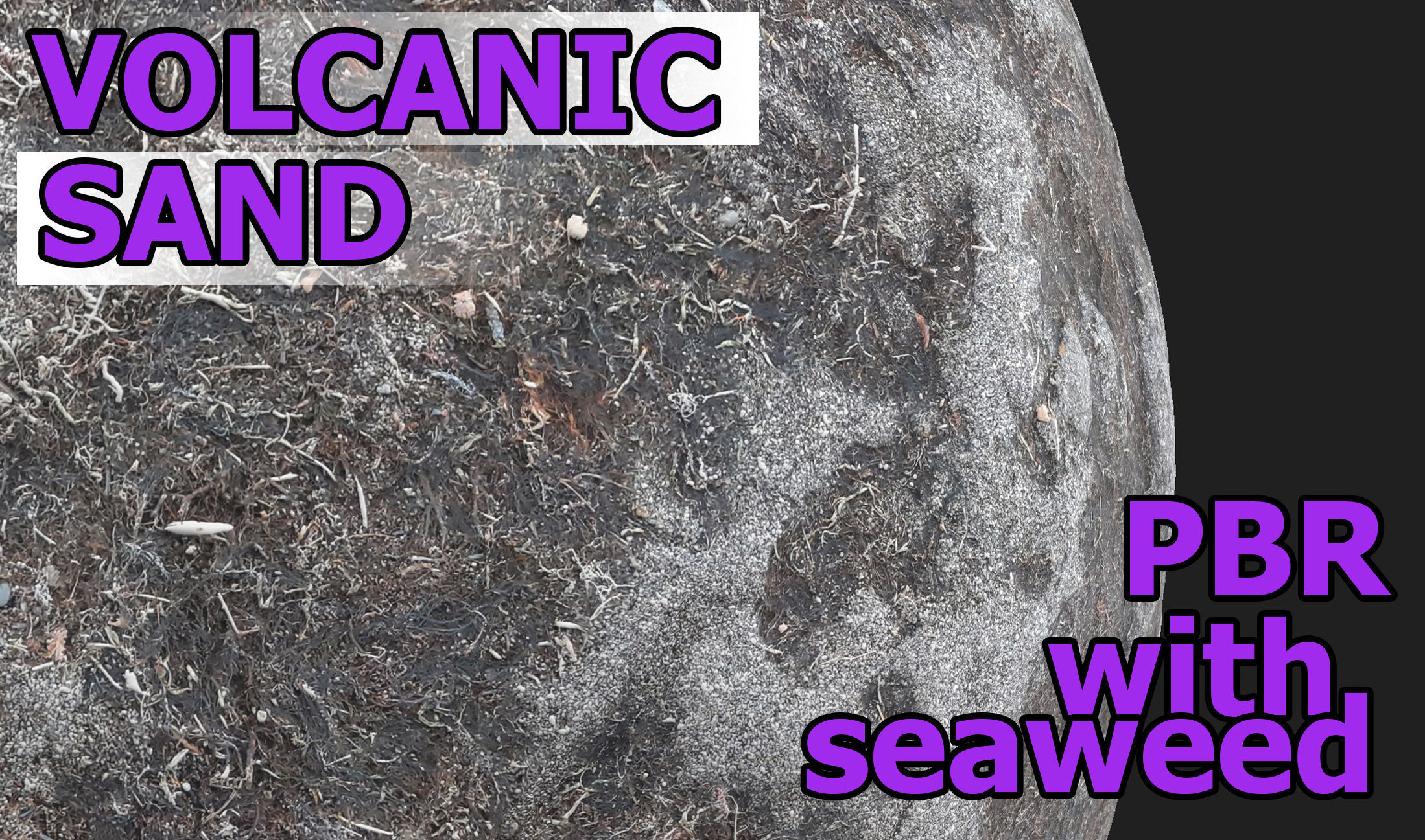 PBR 4K photorealistic Volcanic sand with seaweed Texture_7