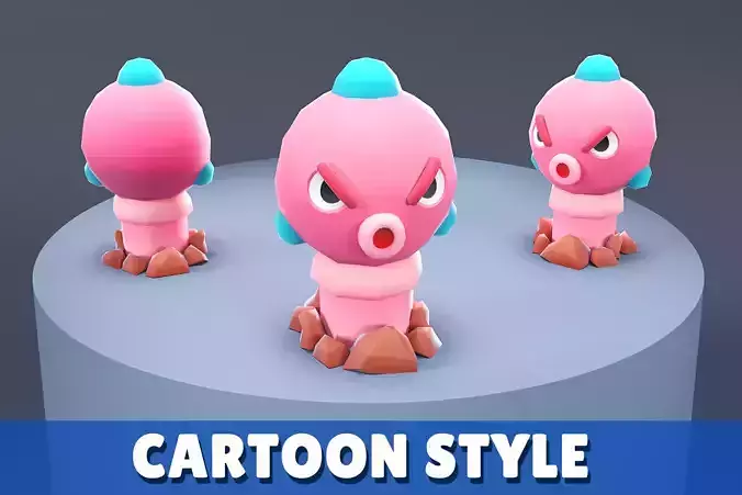 Cartoon Characters - Small Worm Warrior