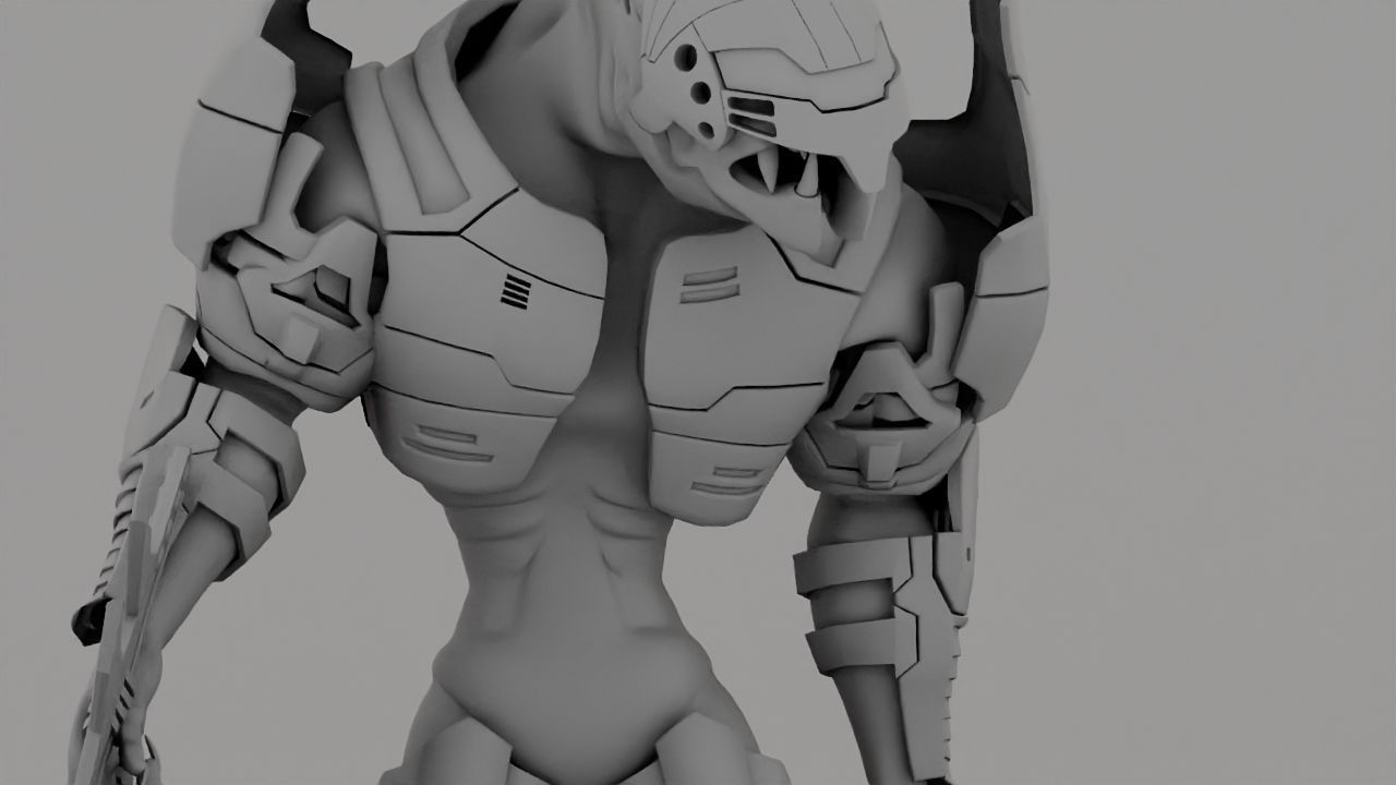 Alien Chief  rigged - animated character 3D model_34