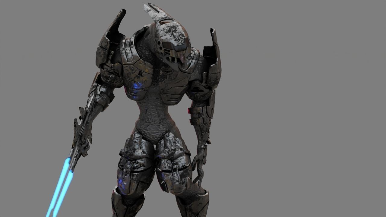 Alien Chief  rigged - animated character 3D model_24