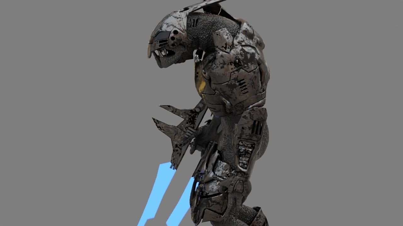 Alien Chief  rigged - animated character 3D model_3
